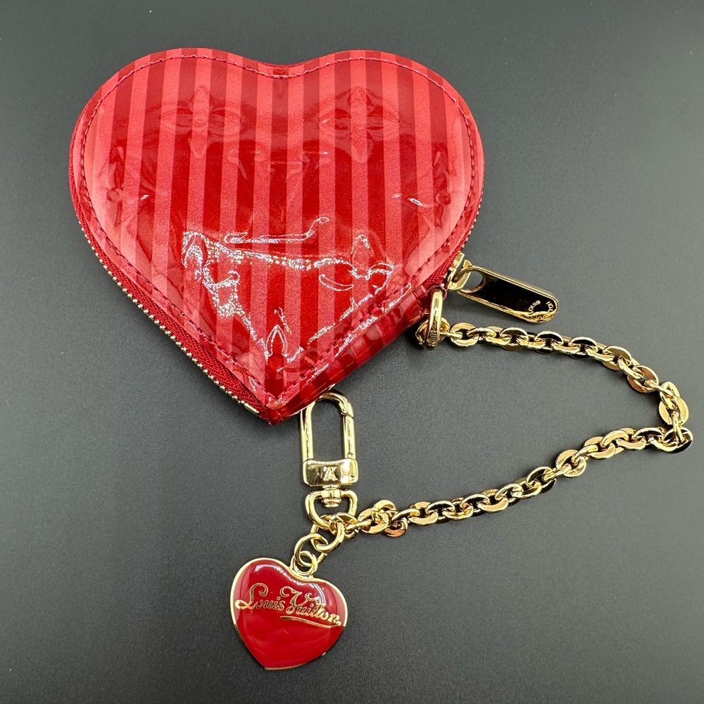 Louis Vuitton Vernis Rayures Coeur Heart Coin Purse Authentic Limited Edition - Picture 4 of 14